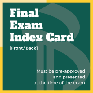 Final Exam Index Card