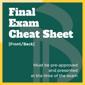 Final Exam Cheat Sheet